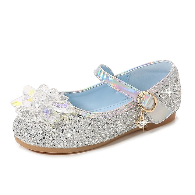 Portable Shoes Girls' PU Princess Leather Flats Walking