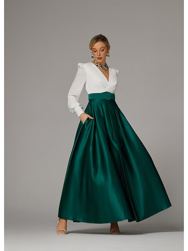 Split High Gown Guest Wedding Evening A-Line Floor Formal Dress