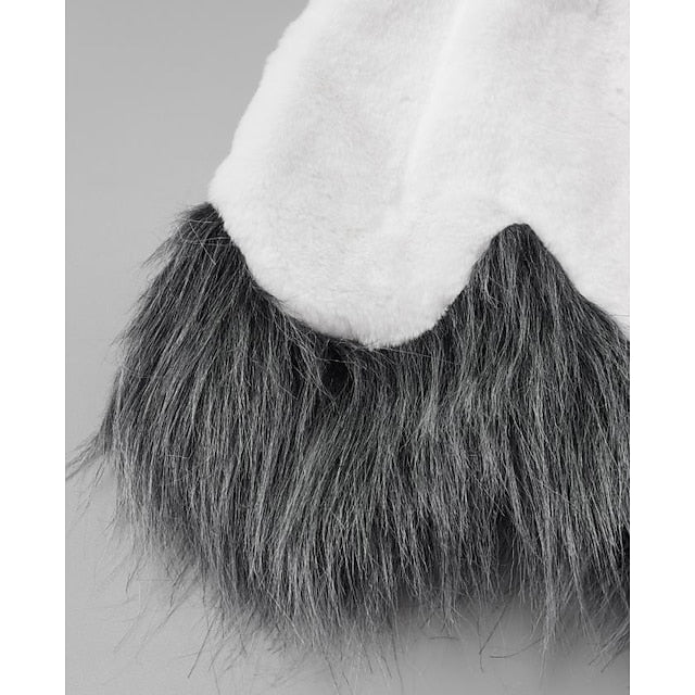 Sherpa Jacket Faux Women's Fur White Black Coat Long