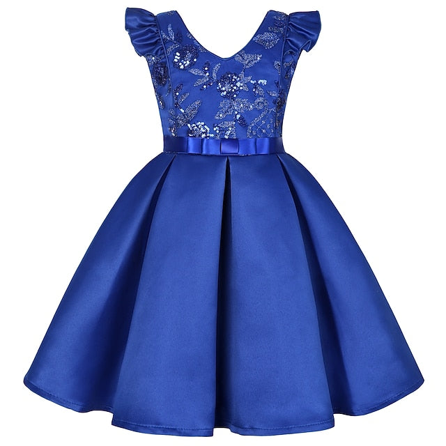 Kids Dress Sleeveless Formal Color Girls' Party Solid