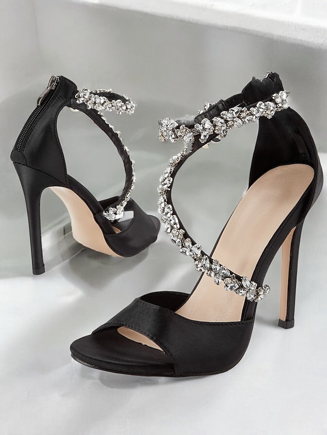 Heels Rhinestone-Embellished Elegant Stiletto – Women's