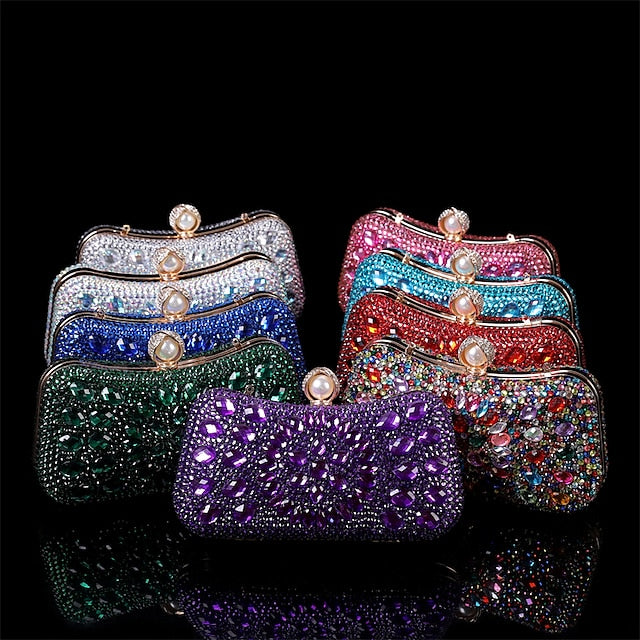 Luxury Evening Women's – Multicolor Clutch Crystal