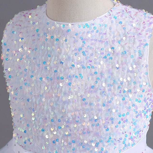 Color Sleeveless Solid Party Girls' Kids Dress