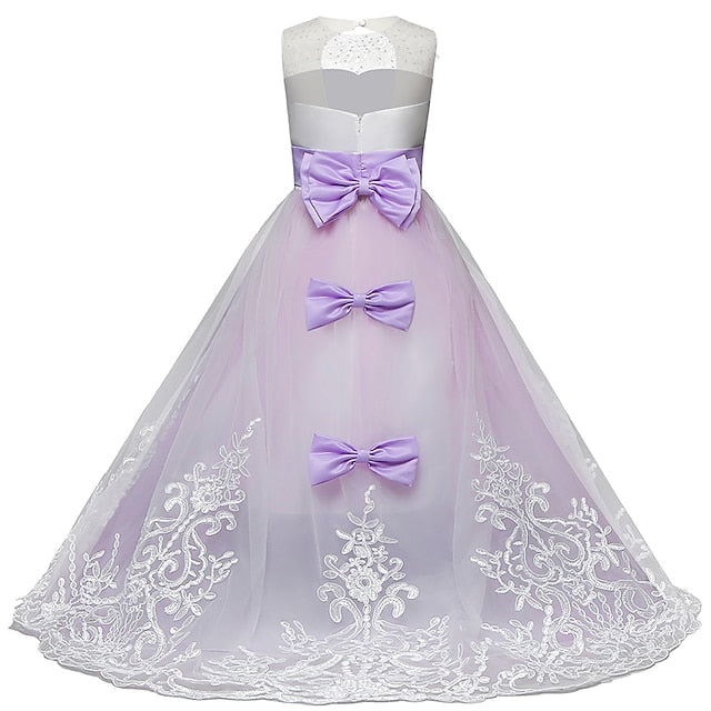 Sleeveless Girl Girls' Kids Wedding Dress Flower