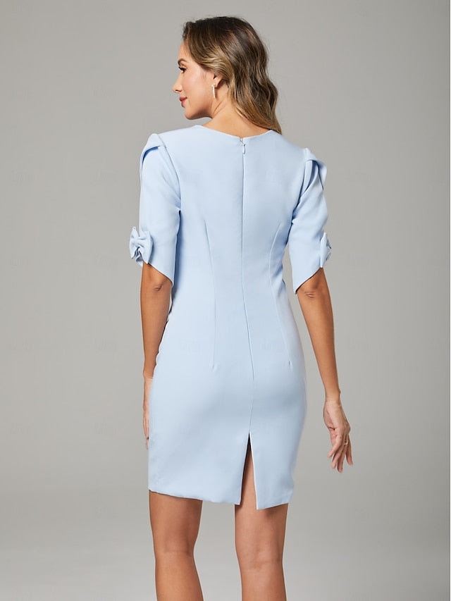 Column Jewel Simple Sheath Dress the / Mother of Elegant Bride