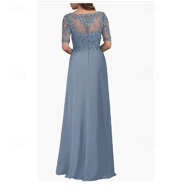 Simple V the Bride of Neck A-Line Dress Mother Elegant