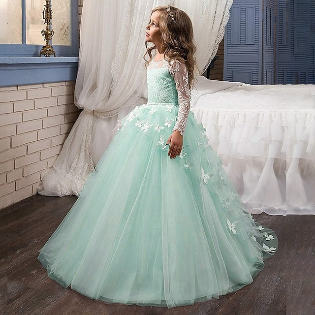 Dress Party Solid First Communion Kids Girls' Color