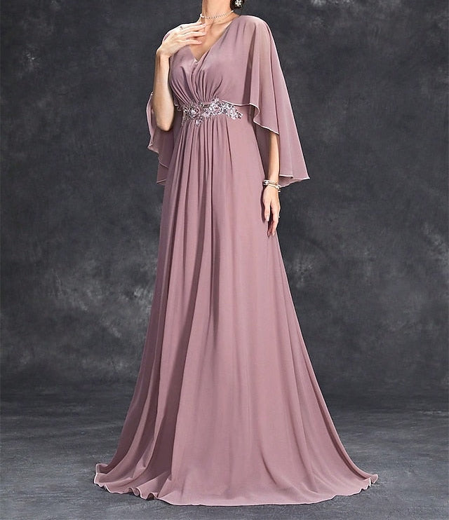 the Mother Dress Elegant of V Floor Party Bride Neck