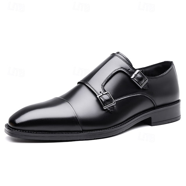 Double Elegant Shoes Monk Leather Strap Men's –