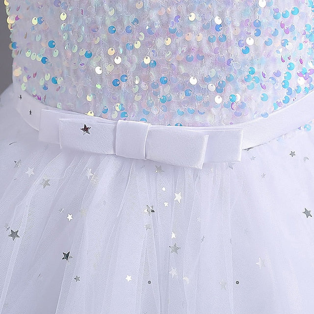 Color Sleeveless Solid Party Girls' Kids Dress