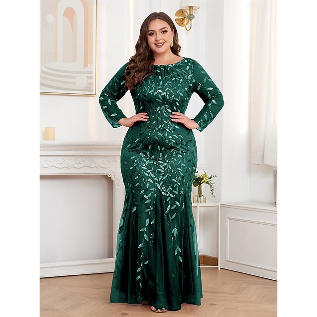 Dress Gown Trumpet Mermaid Evening Floor Formal Sparkle /