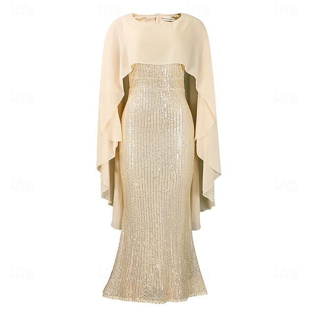 Neck of Elegant Mother Dress Bride Length Crew Floor the