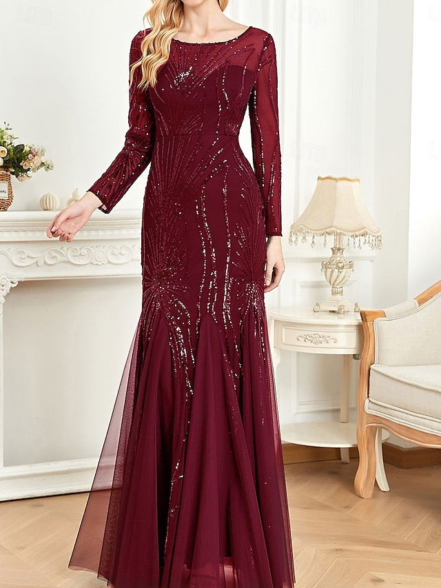 Bride Elegant Crew Party Dress the Neck Mother of Floor