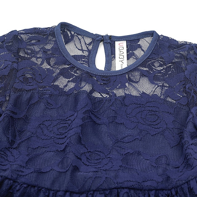 Flower Colored Kids Girl Girls' Long Solid Dress