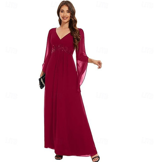 the Elegant Dress Mother A-Line Floor Simple Bride V Neck of