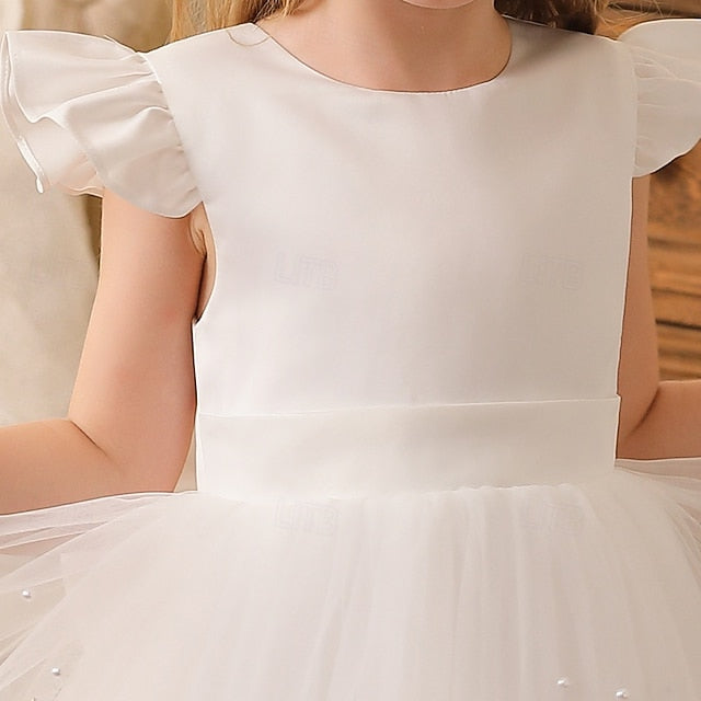 Dress Color Solid Flower Kids Party Girls' Girl