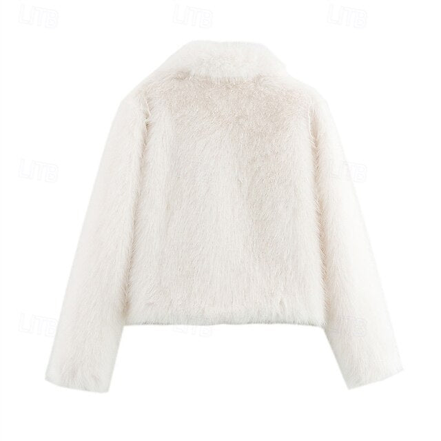 Buttons Warm Comfortable Furs Faux Fur Women's Coat