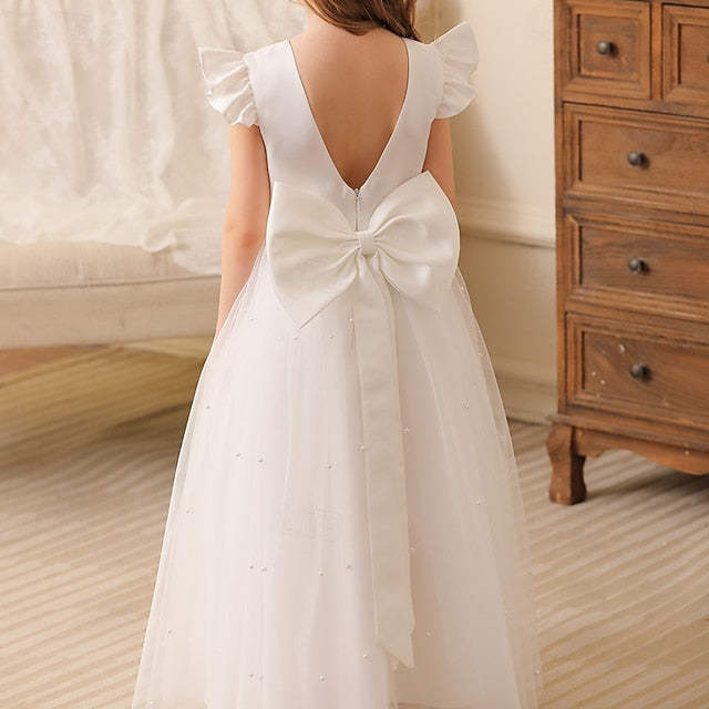 Dress Color Solid Flower Kids Party Girls' Girl