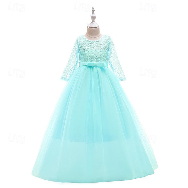 Dress Girls' Wedding Flower Girl Half Sleeve Kids