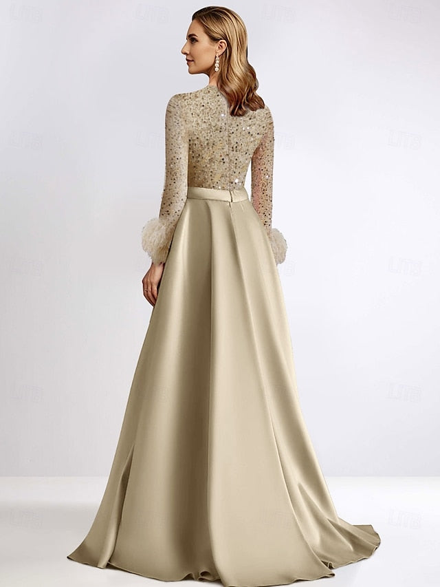 Elegant Length A-Line Gown Dress Formal Long Floor Evening