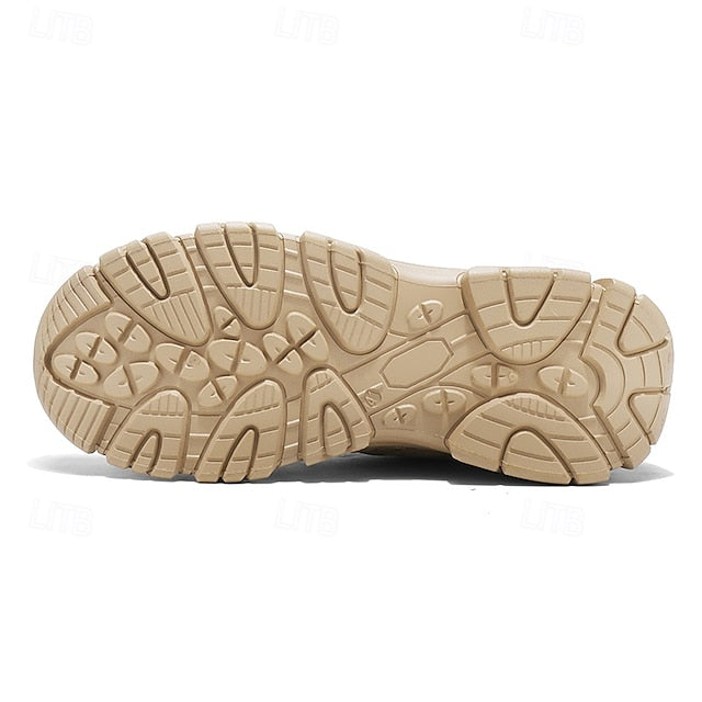 Men's Beige Outdoor Hiking Sneakers - Lightweight