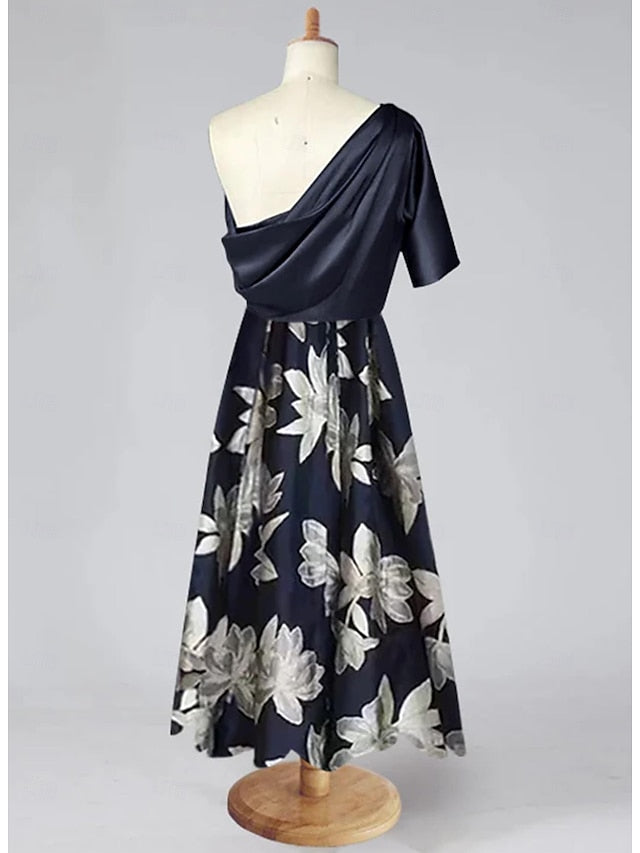 Mother Shoulder Dress Elegant of A-Line Bride the Off Ankle