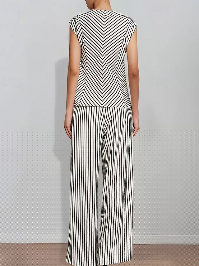 Pantsuit Two of Piece Striped Print Mother Bride the
