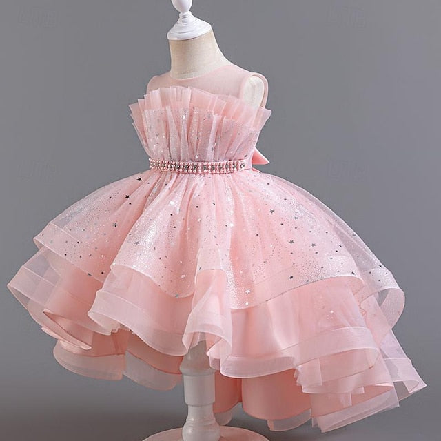 Sequin Girls' Kids Girl Dress Sleeveless Flower Party