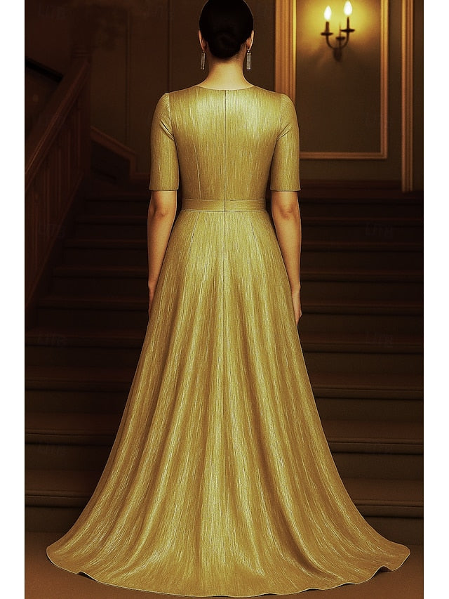 Gown Elegant Red Evening Dress Black A-Line Formal