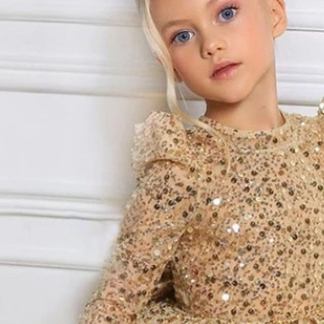Girls' Sequin Little Line A Kids Party Dress
