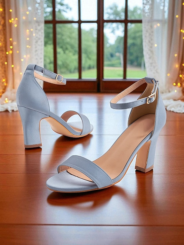 Light - High Blue Sandals Open Heel Strap Toe Women's Ankle