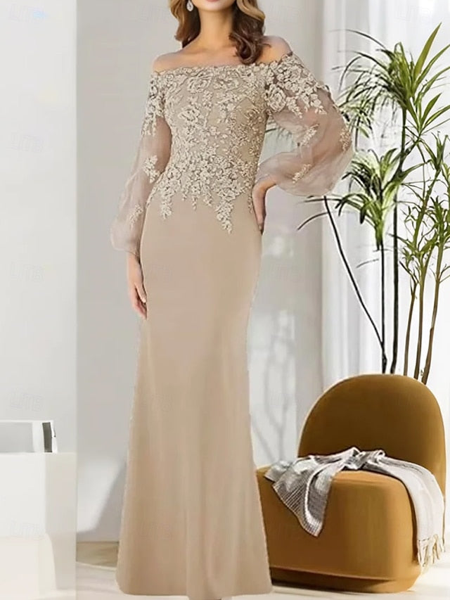 Mermaid / Mother Elegant Shoulder Off the of Trumpet Bride Dress