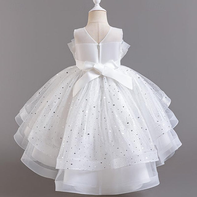 Party Kids Girl Sleeveless Flower Sequin Girls' Dress