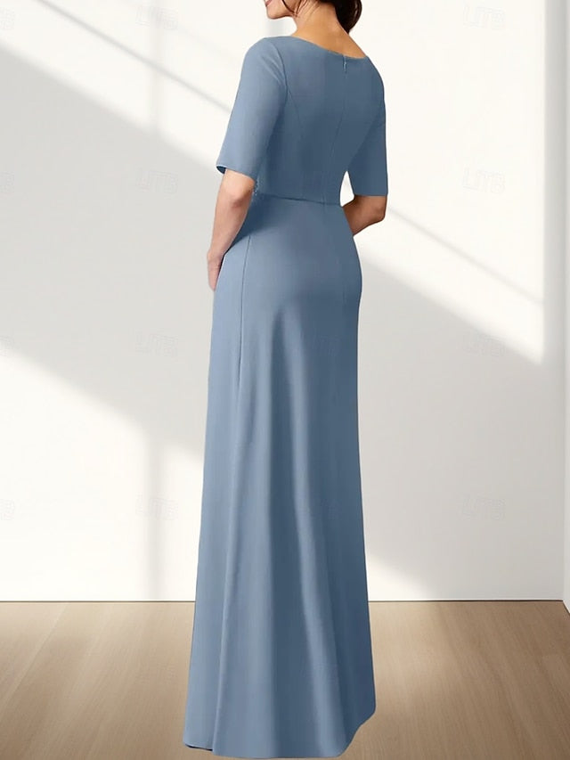 Bride Dress Elegant the Mother Wedding Neck A-Line of Crew Guest