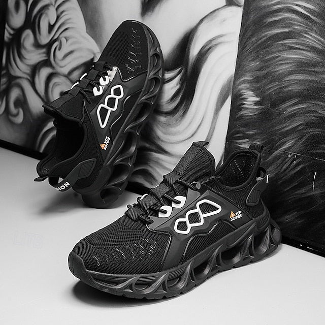 Men's Yellow Performance Sneakers with Flame Design,