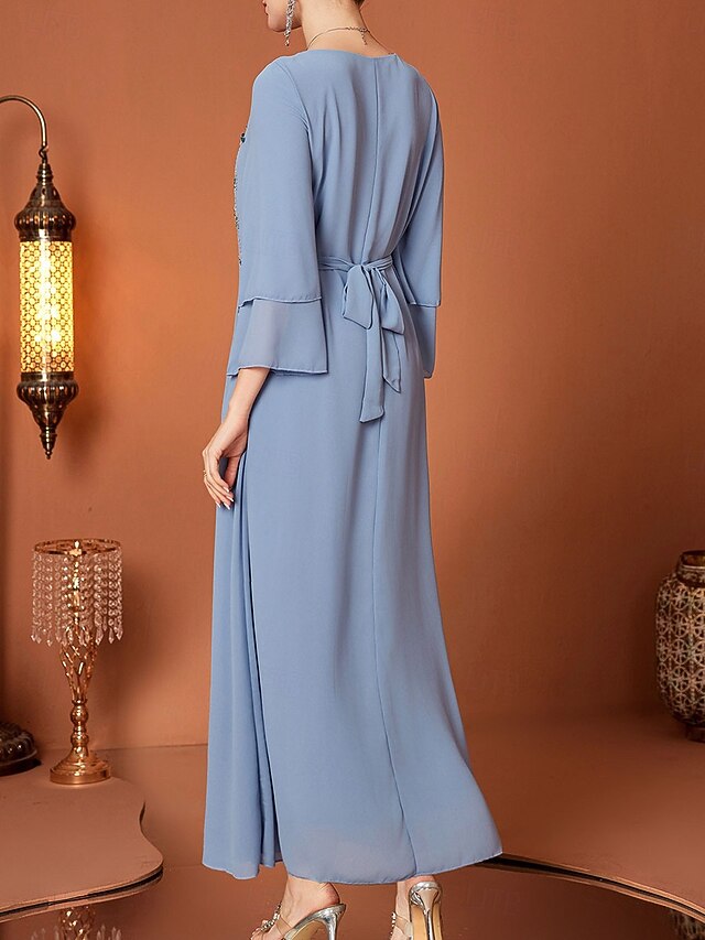 the Length A-Line Elegant Floor of Mother Neck Bride Dress V