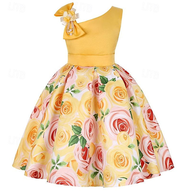 Sleeveless Summer Dress Girls' Easter 3D Party Flower