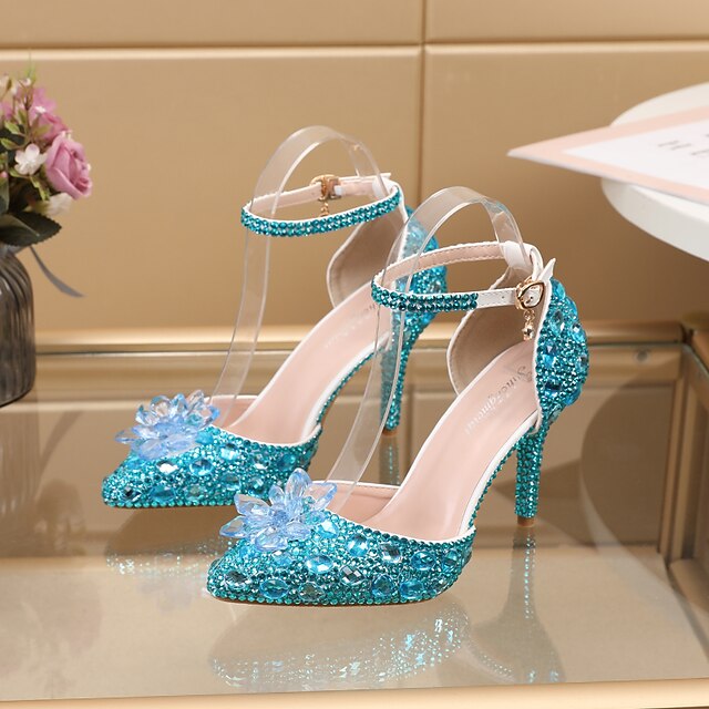 Sandals Heel Elegant Purple Rhinestone – Women's High