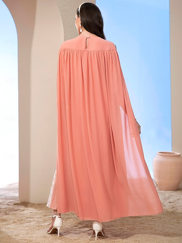 Cape Dress Elegant the Bride of Vintage A-Line Mother