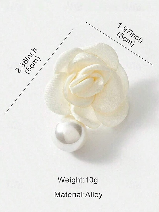 Women's Elegant Faux Drop Stud Pearl Flower Earrings with