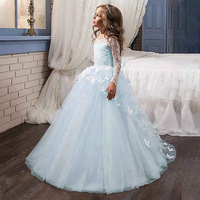 Dress Party Solid First Communion Kids Girls' Color
