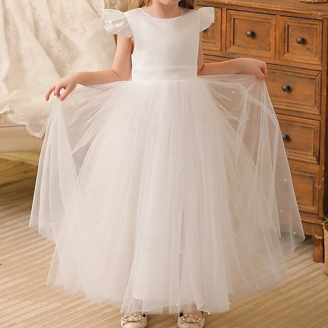 Dress Color Solid Flower Kids Party Girls' Girl