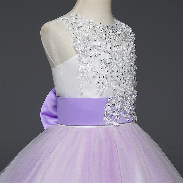 Sleeveless Girl Girls' Kids Wedding Dress Flower