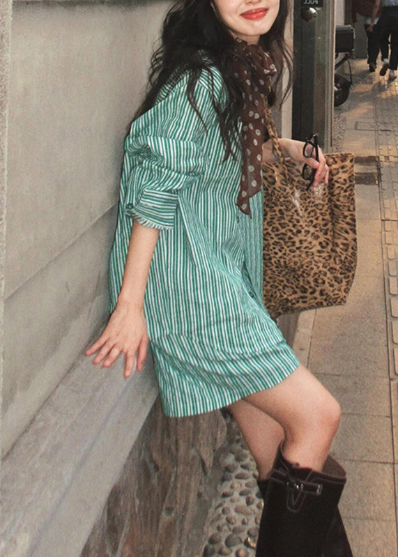 Collar Shorts Pan Shirts Striped Summer And Bohemian Two Set Green Pieces Peter