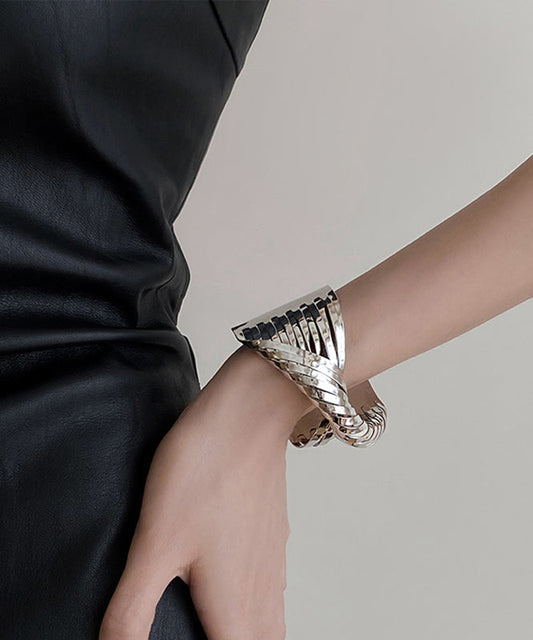 Open Boho Metal Cuff Silk Cross