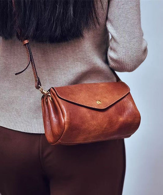 Khaki Durable Bag Cross-body Solid Leather Botique