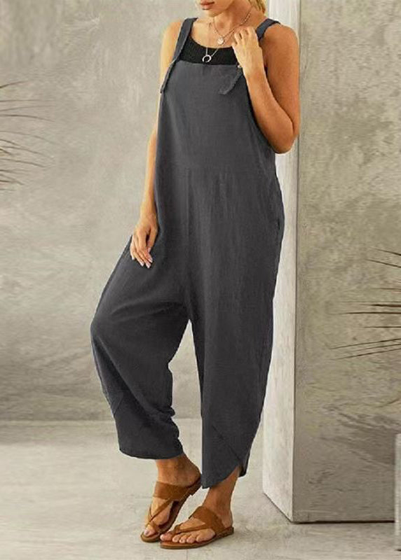 SampleBoutique Dark Grey Slash Neck Patchwork Jumpsuit Summer