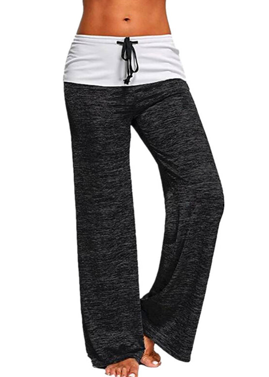 SampleCasual Grey Drawstring Patchwork Cotton Pants Summer