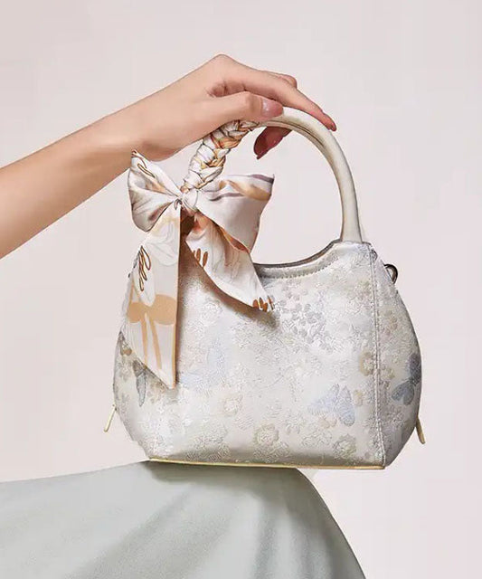 Cotton Chic Bag Tote Jacquard Bow Beige