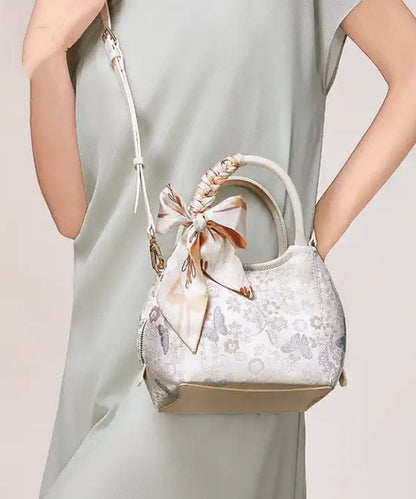 Cotton Chic Bag Tote Jacquard Bow Beige